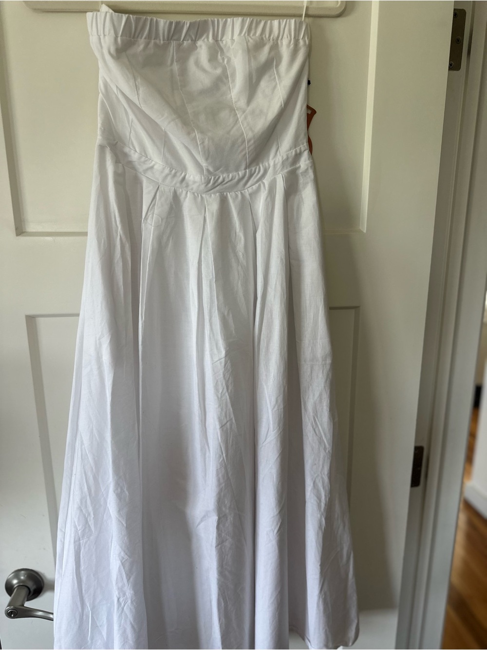Haute Monde Strapless White Full-Length summer cotton Dress